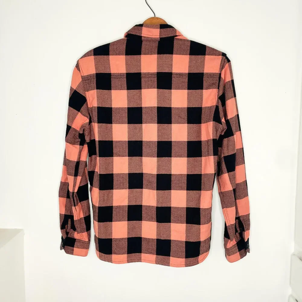 The Flat Head Men's Medium Button-Up Shirt - Pink & Black Checkered - Picture 8 of 10